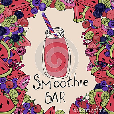 Smoothies background, berry smoothies Stock Photo